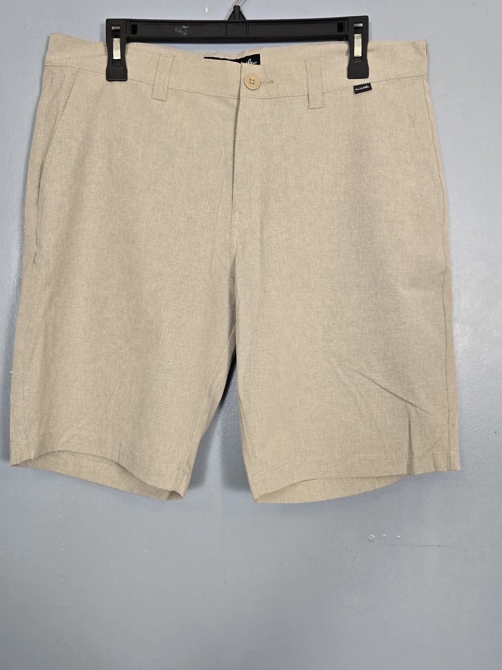 Travis Mathew Lightweight Beige Flat-Front Golf Shorts